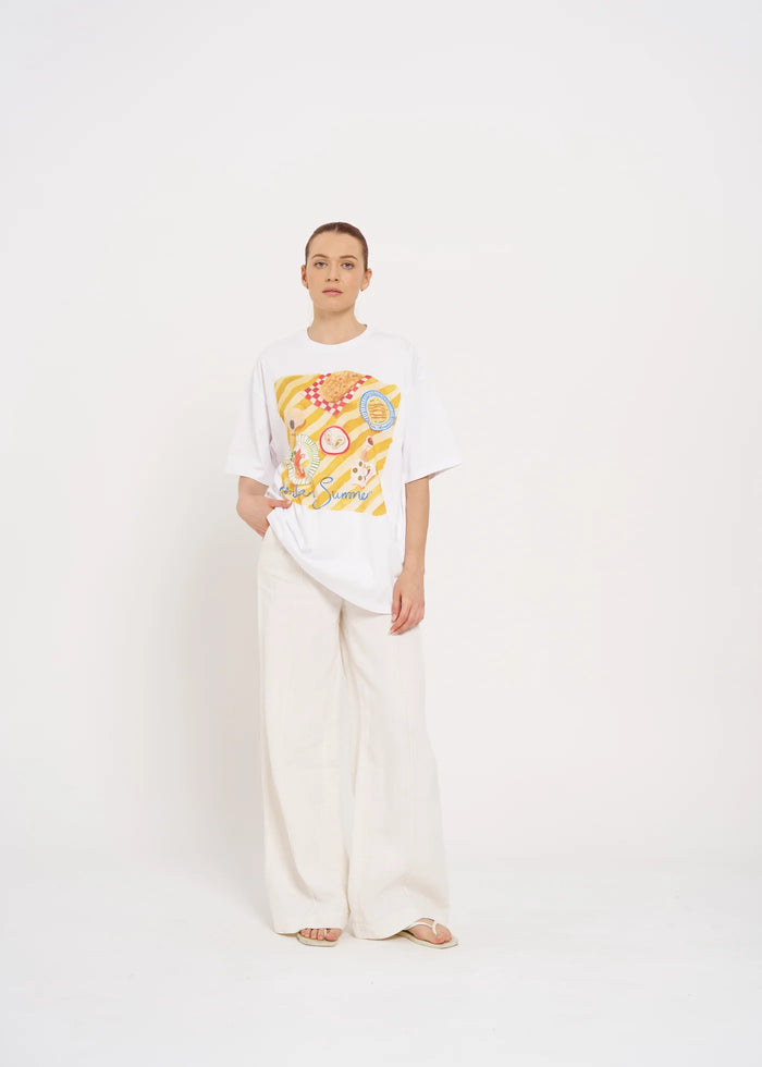 Italian Summer Oversized Shirt White