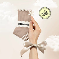 Pilates Grip Socks - Toffee Bow