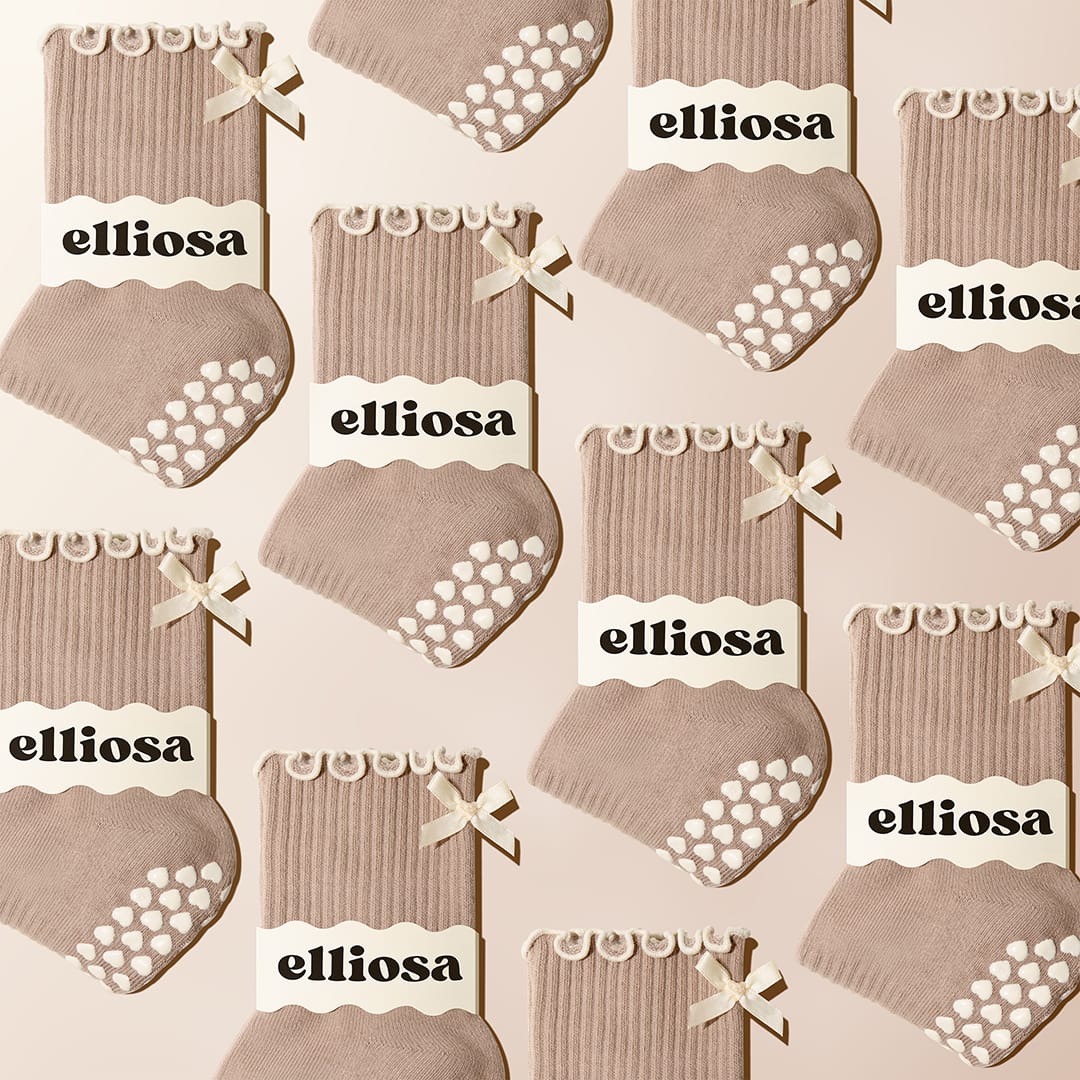 Pilates Grip Socks - Toffee Bow