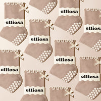 Pilates Grip Socks - Toffee Bow