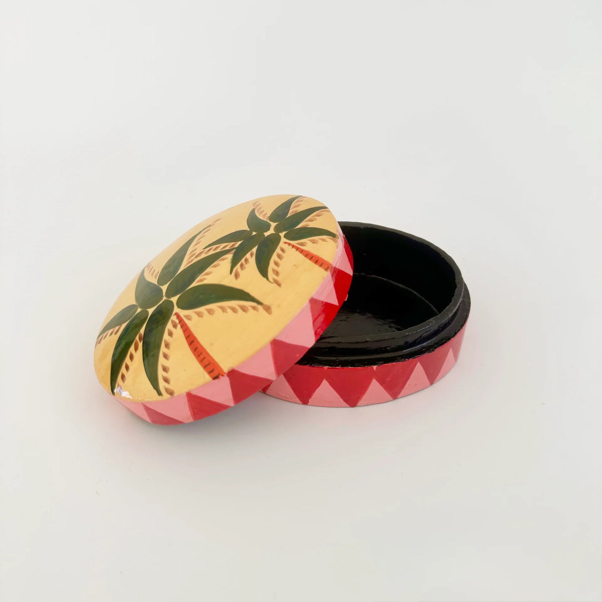 Palmy Paper Mache Trinket Box