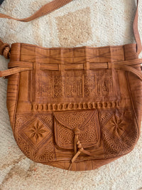 Moroccan Leather Handbag Tan *Preorder