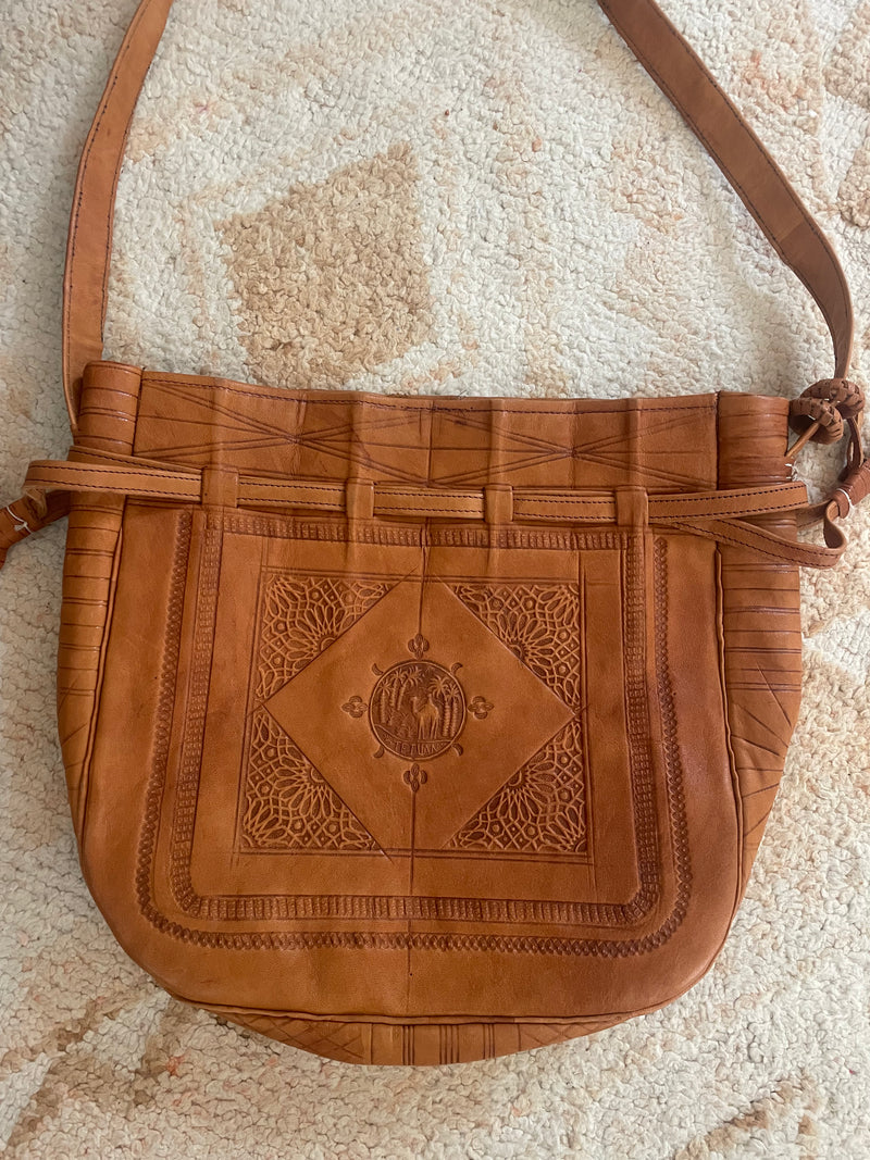 Moroccan Leather Handbag Tan *Preorder