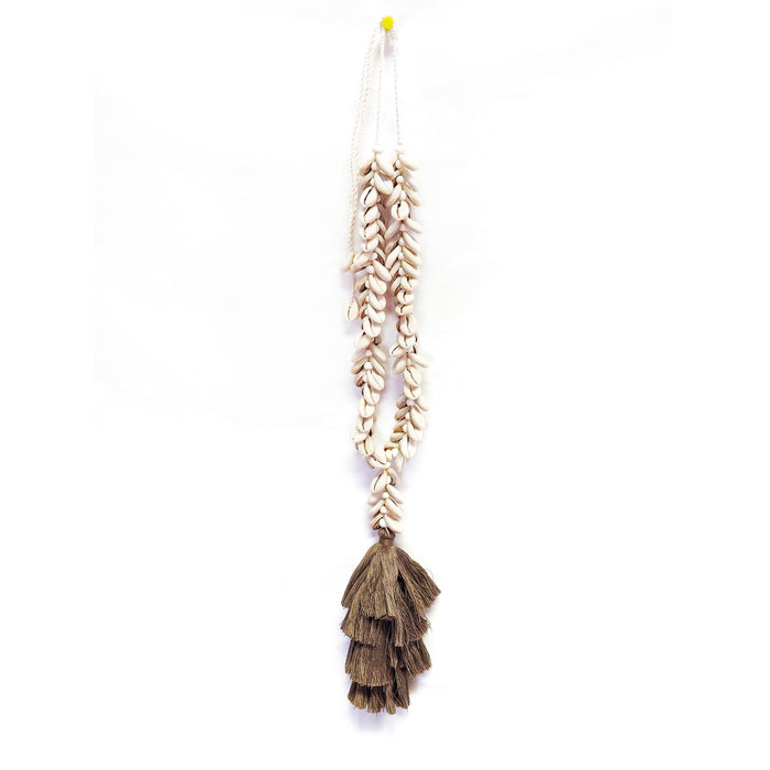 Beaded Shell Hanging Beads - Mocha