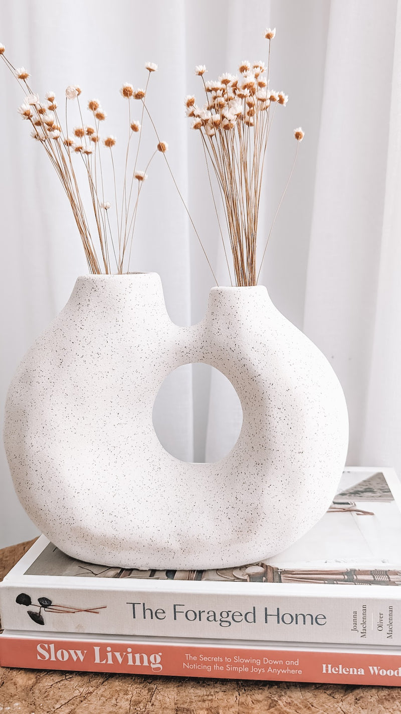 Toroid Ceramic Vase - Ivory