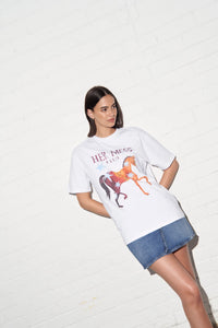 HER MESS Oversized Shirt Lucent White