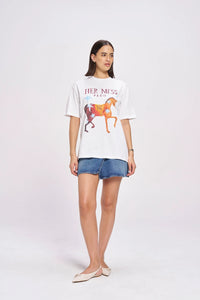HER MESS Oversized Shirt Lucent White