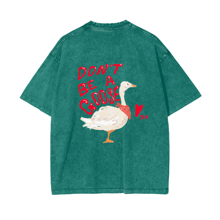 DON’T BE A GOOSE Oversized Shirt Green
