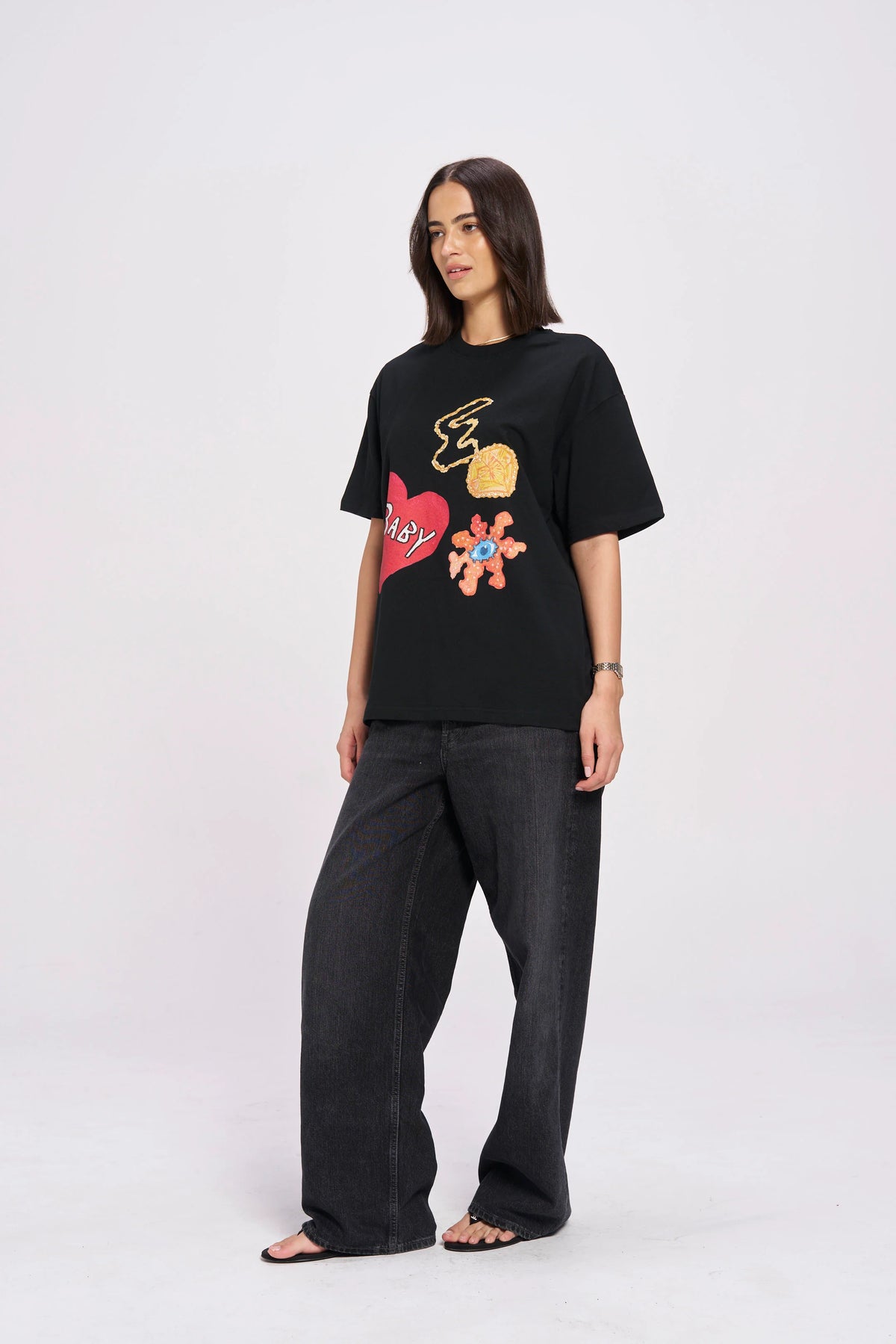 TREASURES Oversized Shirt Black