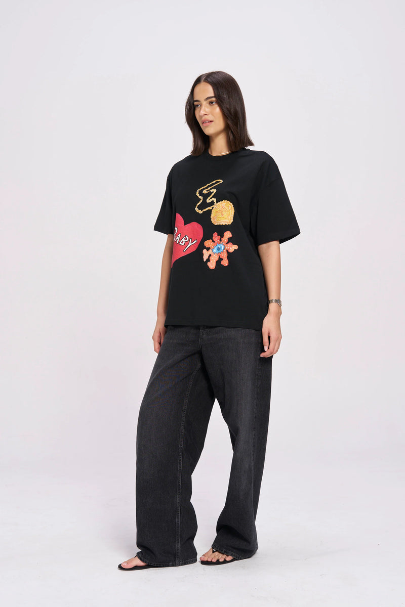TREASURES Oversized Shirt Black