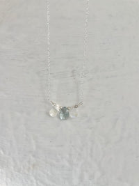 Moonstone & Aquamarine Teardrop Necklace