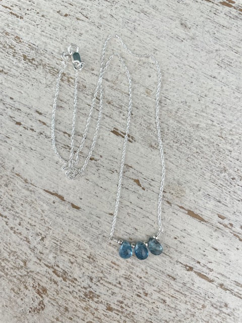 Aquamarine teardrop necklace sale