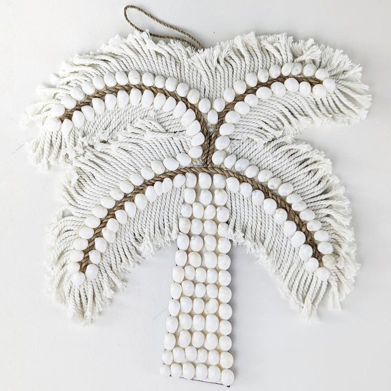 Palm Tree Hanger White Shell Macrame