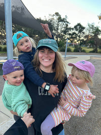 Heart Full Adults Cap: Pink w/ Green Design