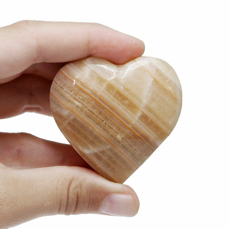 Moroccan Onyx Heart Palm Stone