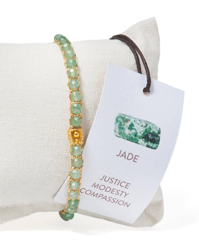 Green Jade Crystal Bracelet | Gold: 18K Gold