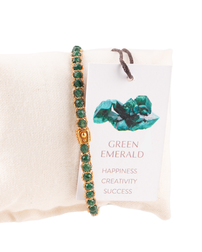 Green Emerald Crystal Bracelet | Gold: 18K Gold