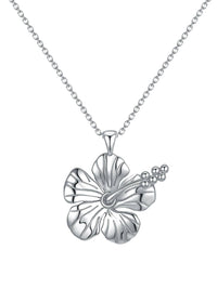 Hibiscus Necklace Sterling Silver
