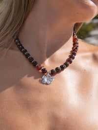 Leni Beaded Necklace in Silver