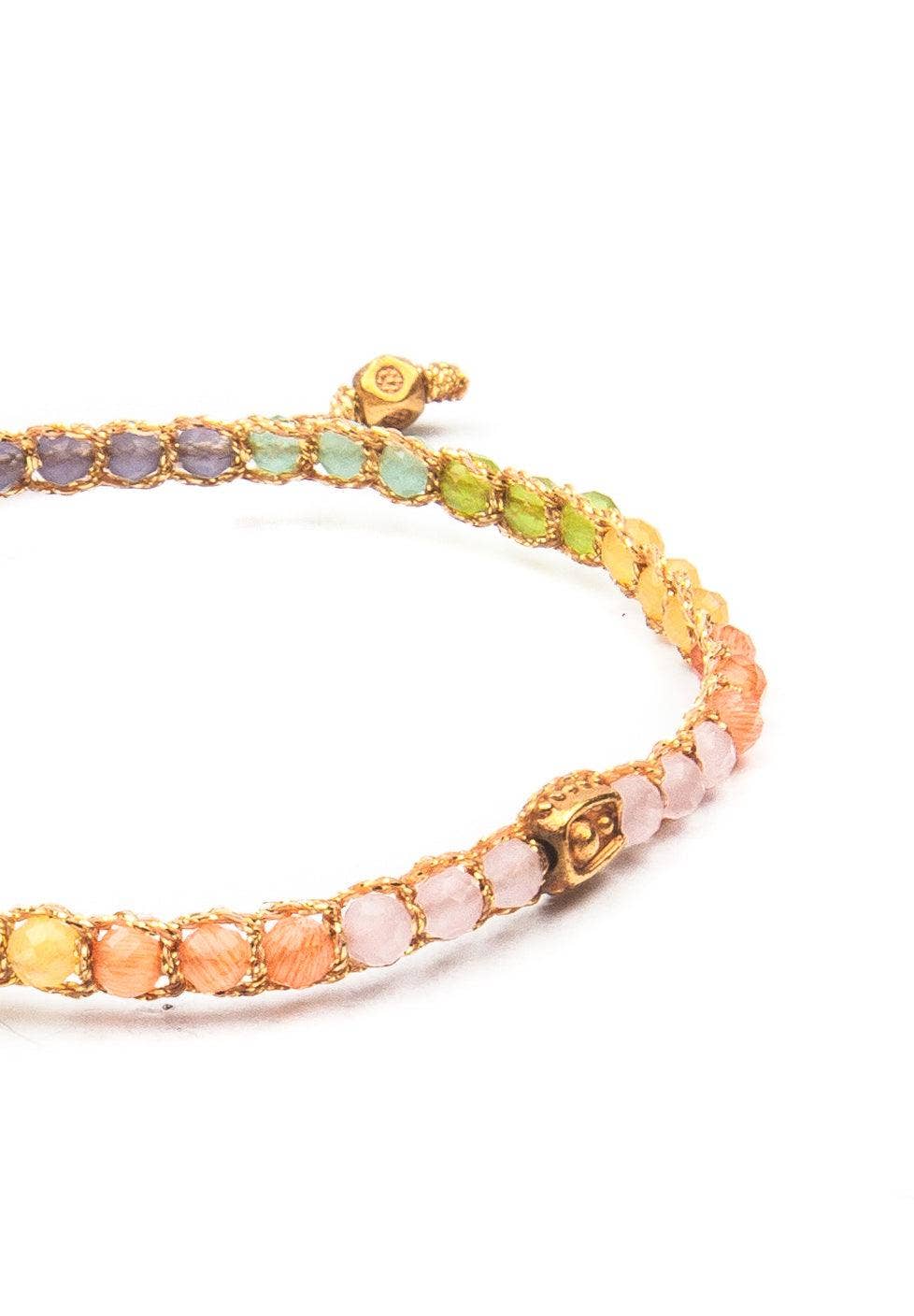 Rainbow Pastel Crystal Bracelet | Gold: 18K Gold