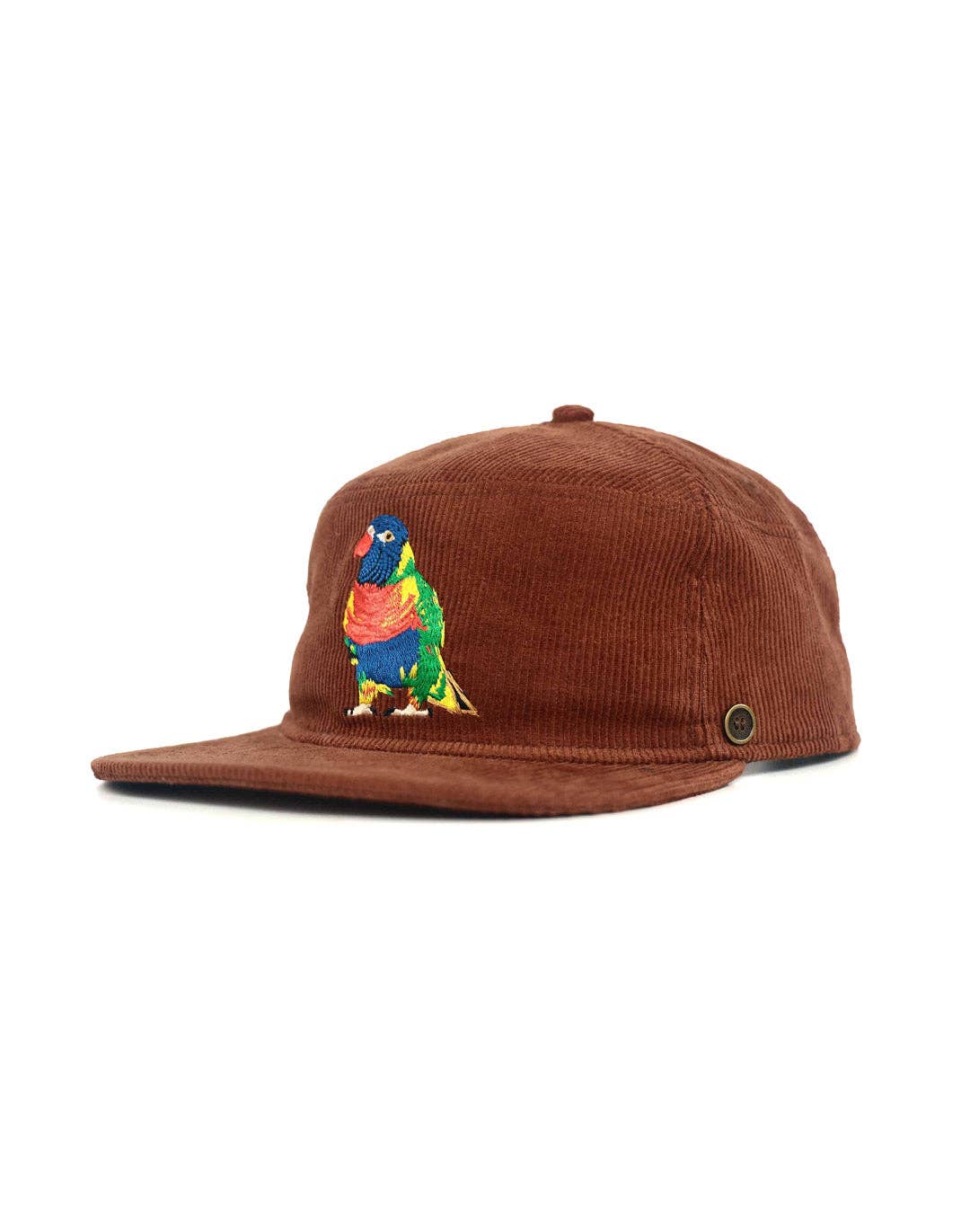 The Stash Cap Rainbow Lorikeet Brown Corduroy