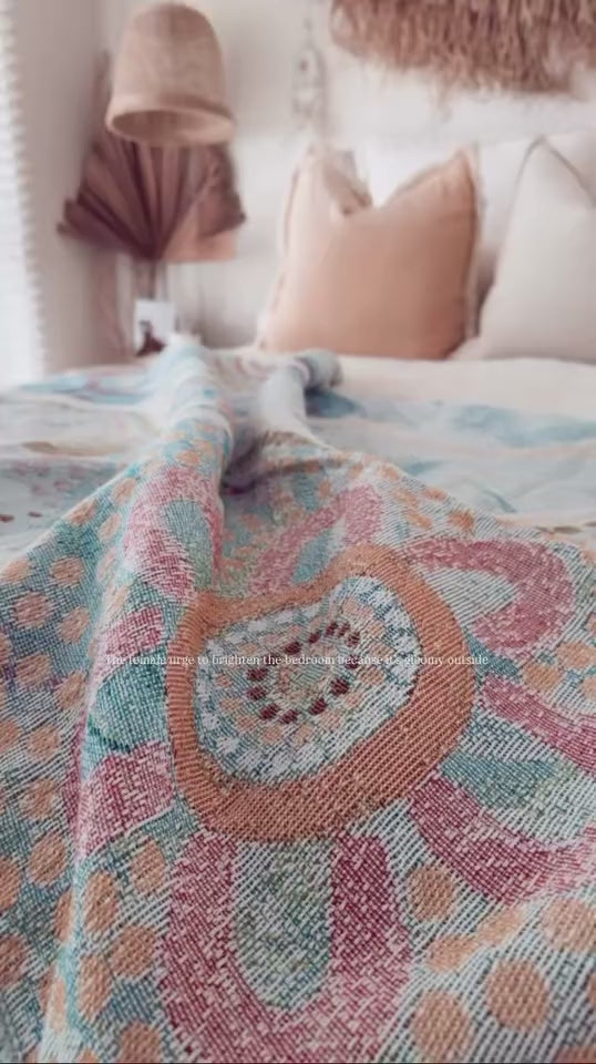 Indigenous Throw Blue Ocean By Natalie Jade