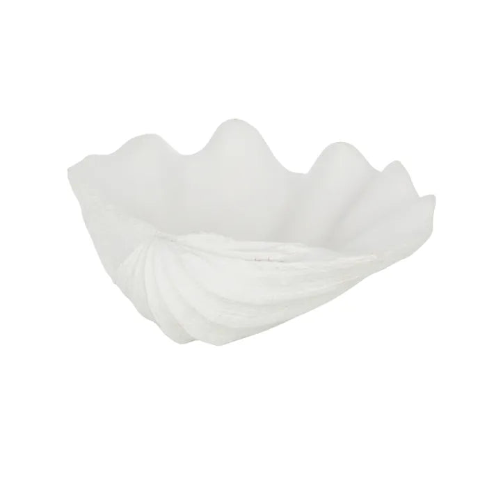 Small White Resin Clamshell Dish Bowl