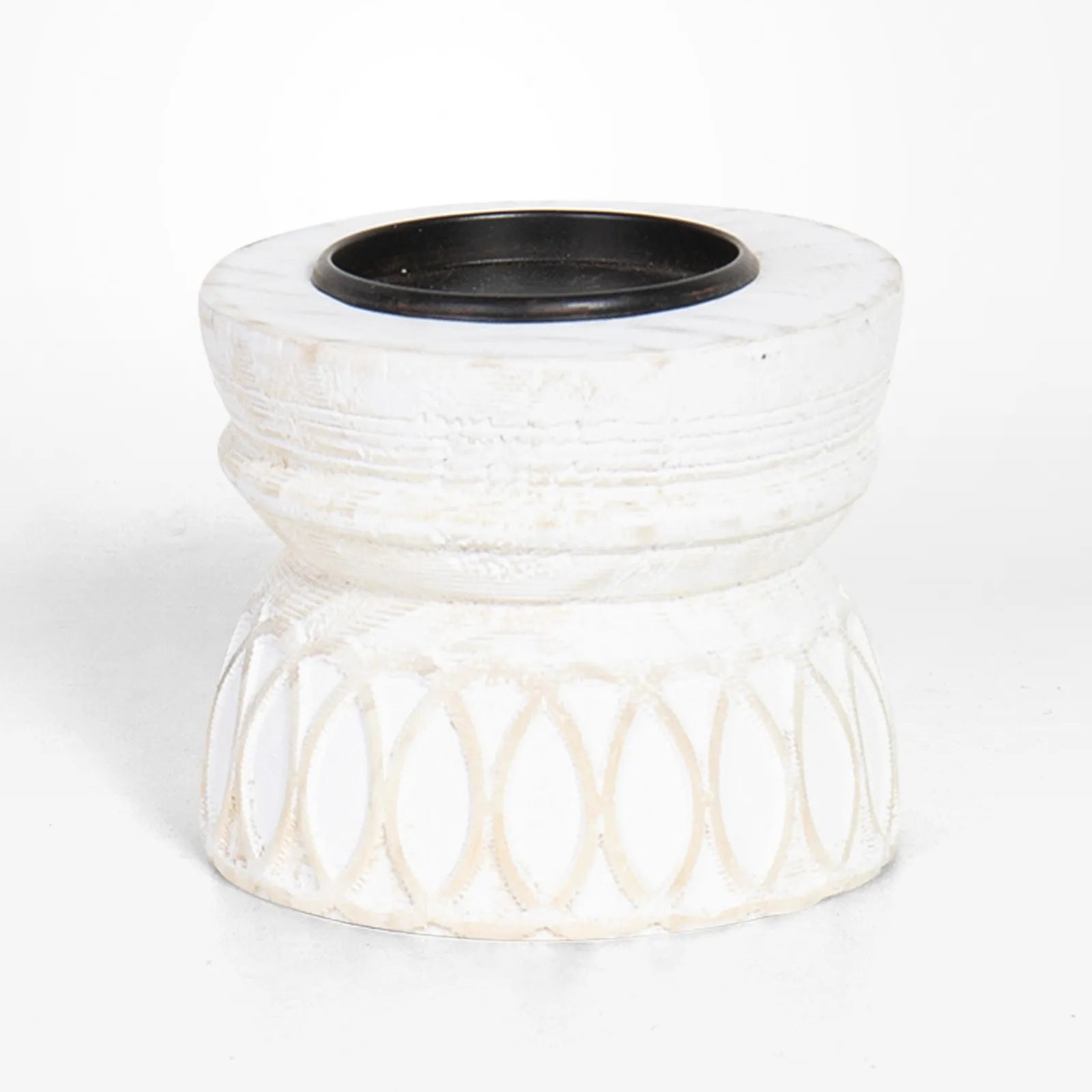 Candle Holder Short White Arch