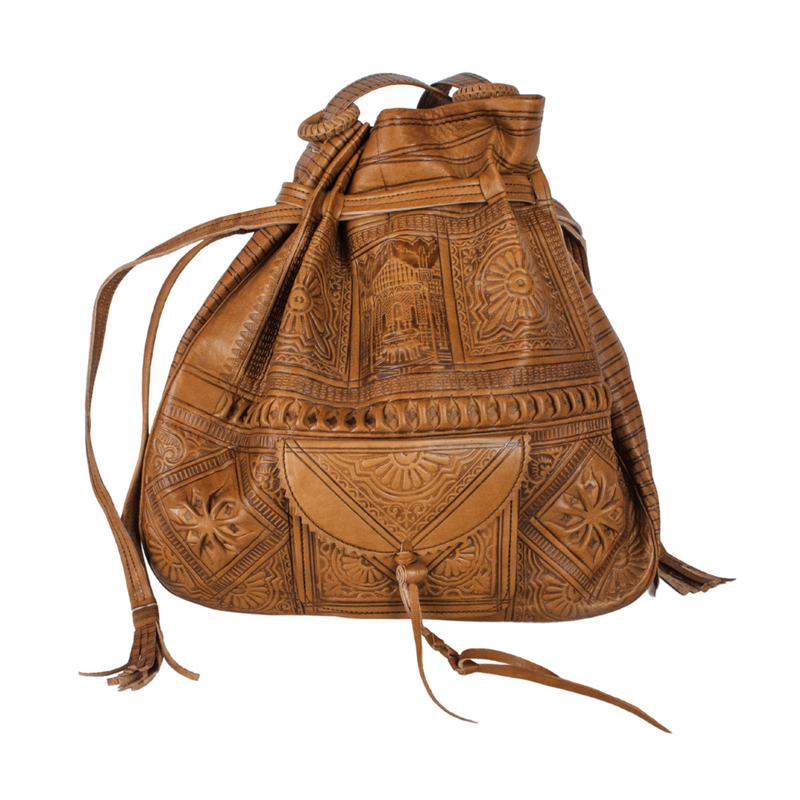 Moroccan Leather Handbag Tan *Preorder