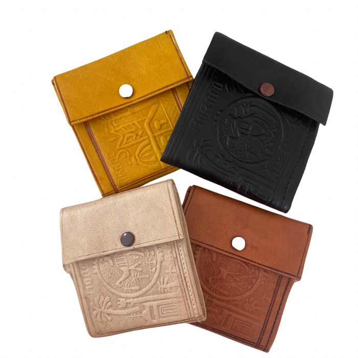 Moroccan Leather Mini Wallet - Natural