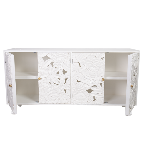 Sideboard Large Carved Dahlia White *PRE-ORDER*