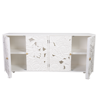 Sideboard Large Carved Dahlia White