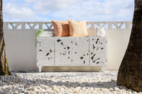 Sideboard Large Carved Dahlia White