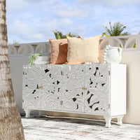 Sideboard Large Carved Dahlia White
