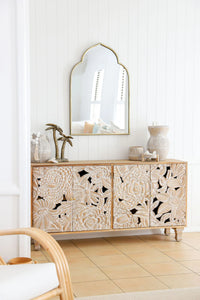Sideboard Large Carved Dahlia Sand