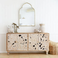 Sideboard Large Carved Dahlia Sand