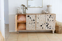 Sideboard Large Carved Dahlia Sand *PRE-ORDER*