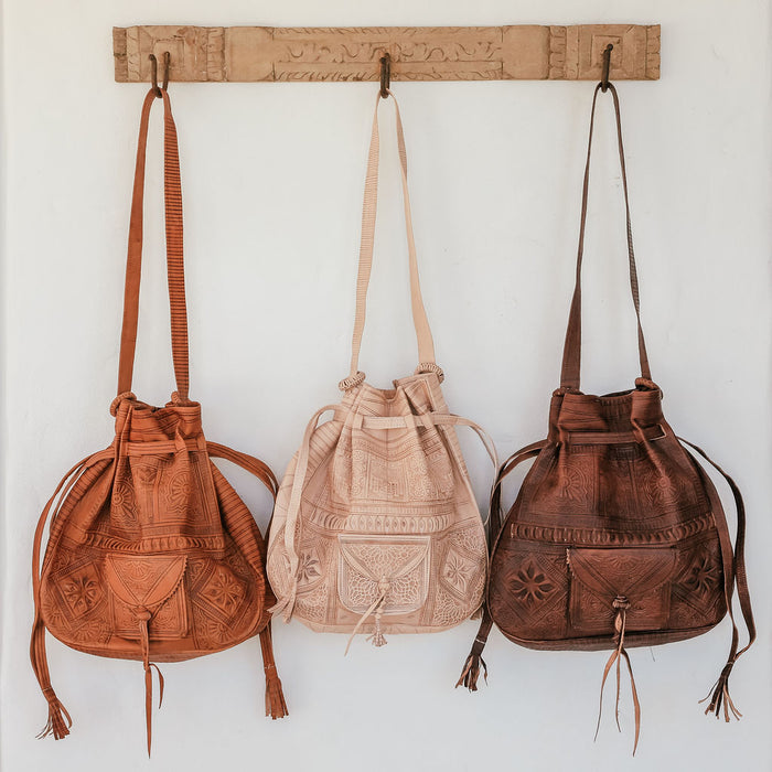 Moroccan Leather Handbag Chocolate