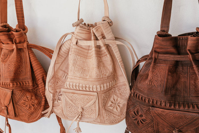 Moroccan Leather Handbag Chocolate