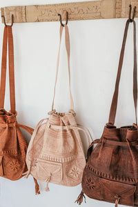 Moroccan Leather Handbag Natural *Preorder