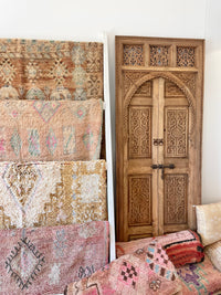 Hand Carved Moroccan Arched Cedar Wood Door - Preorder Only