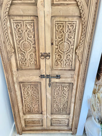 Hand Carved Moroccan Arched Cedar Wood Door - Preorder Only