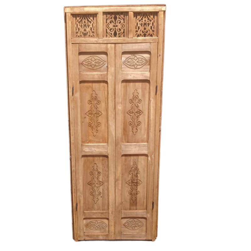Hand Carved Moroccan Arched Cedar Wood Door - Preorder Only